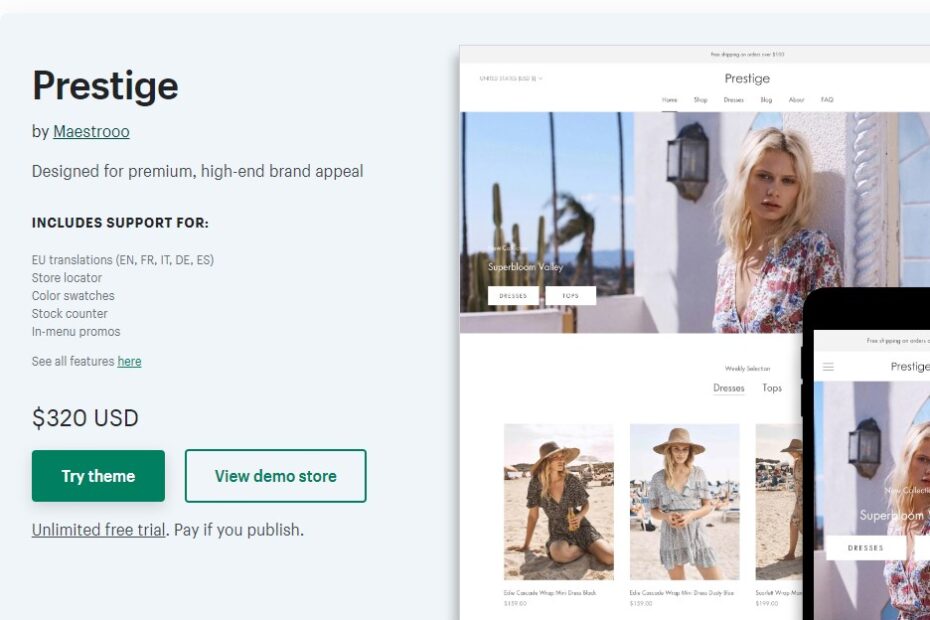 Prestige Shopify Theme Free Download Nulled